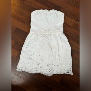 Hollister white eyelet strapless dress size medium
